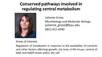 Conserved Pathways Involved in Regulating Central Metabolism by Julianne Grose