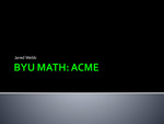 BYU MATH: ACME by Jared Anthony Webb