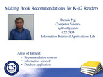 Making Book Recommendations for K-12 Readers by Yiu-Kai Dennis Ng