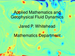 Applied Mathematics and Geophysical Fluid Dynamics by Jared P. Whitehead