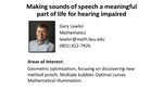 Making Sounds of Speech a Meaningful Part of Life for Hearing Impaired by Gary Lawlor