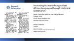 Increasing Access to Marginalized African Languages through Historical Dictionaries