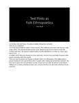 Text Posts as Folk Ethnopoetics